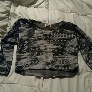 Three quarter sleeve crop top