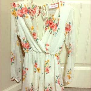 Fall Florals Romper Size Medium
