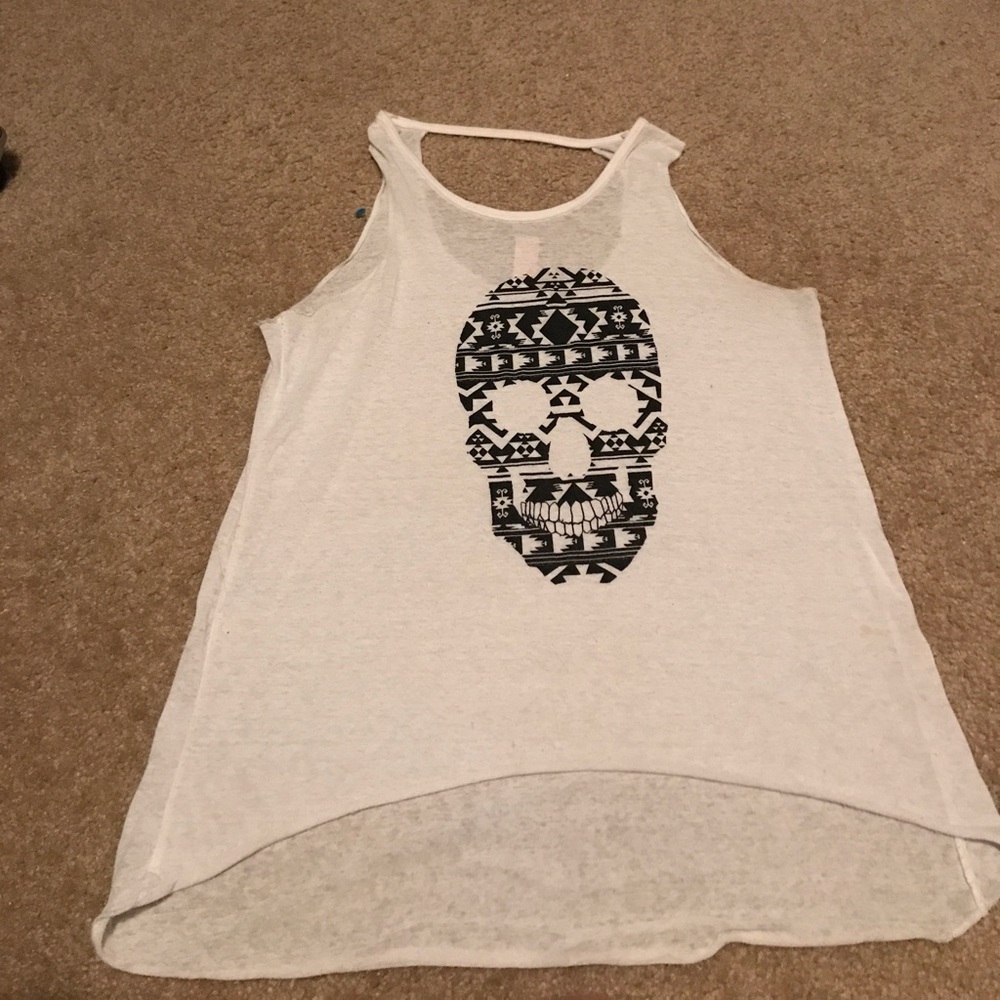 White tank top, back is open