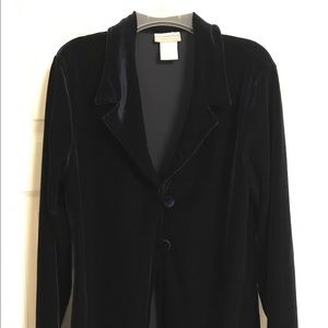 Coldwater Creek dark Navy Blue velvet jacket