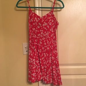 Cotton on red floral dress