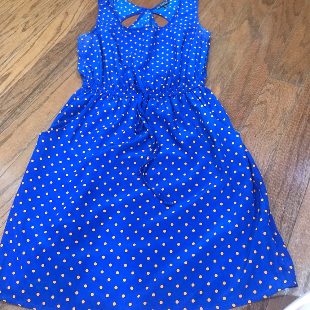 Orange and blue dress