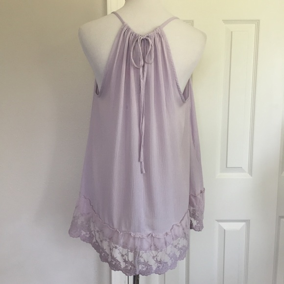 Lavender Lace Lace Hem Tunic Top - Picture 3 of 3