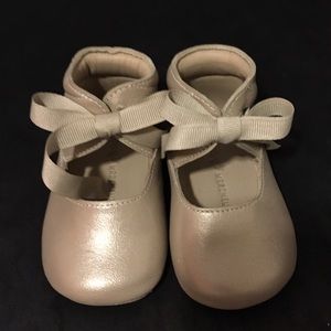 Baby girl gold ballet slippers