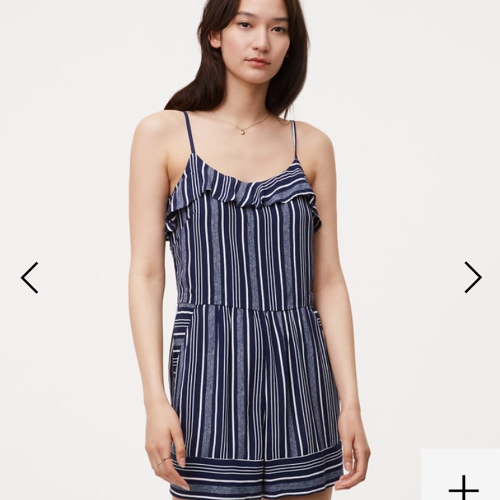 Navy and white romper