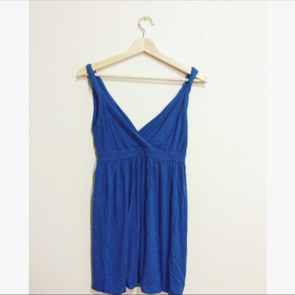 Grecian style blue dress