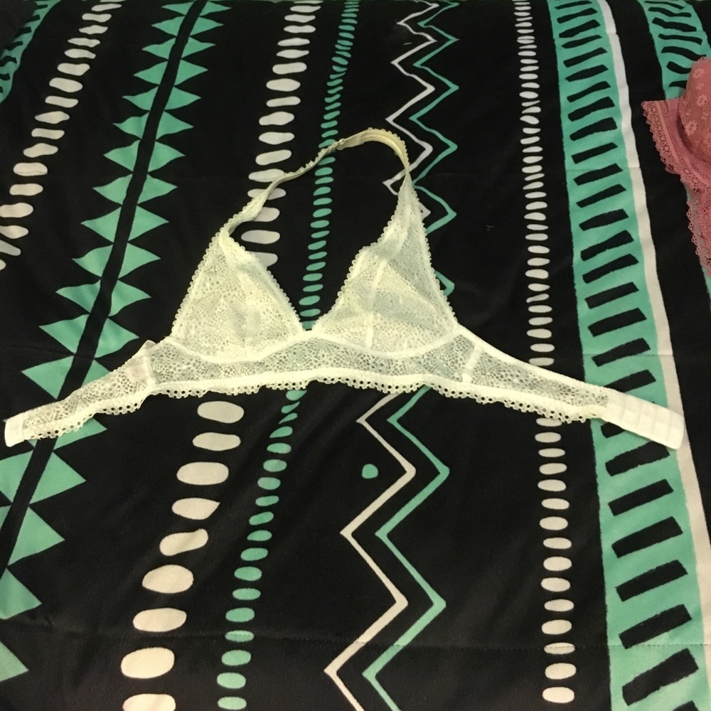 White Victoria secret longline halter bralette