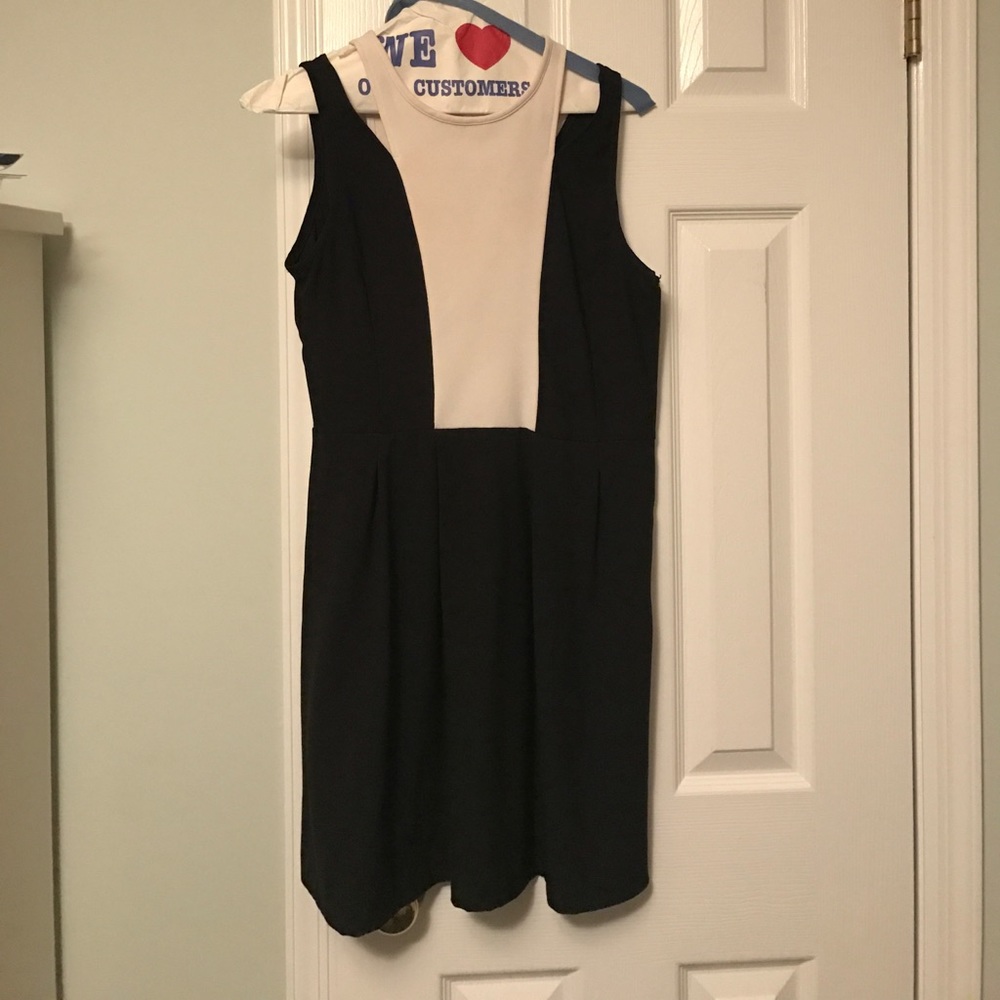 Black dress with white detail