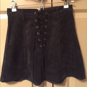 LF black corduroy skirt
