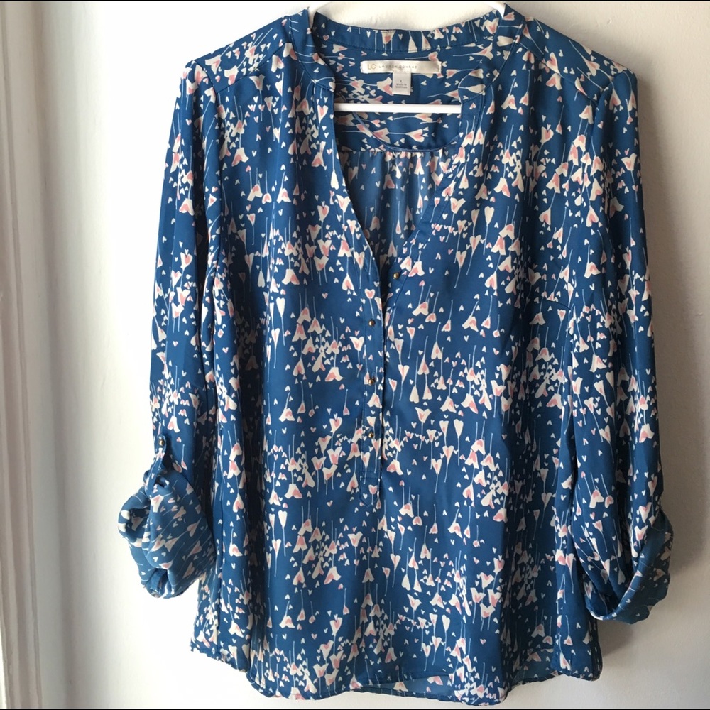 Lauren Conrad blue blouse L
