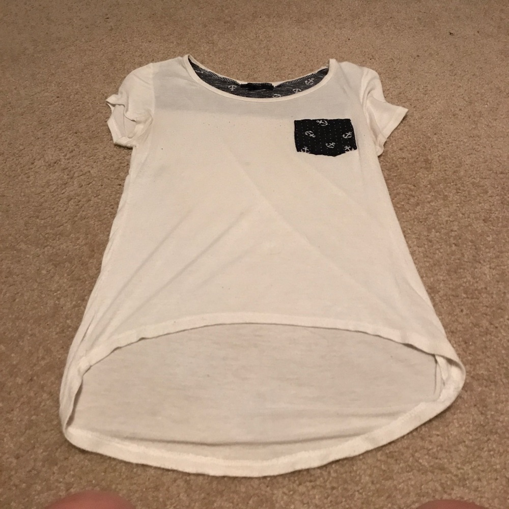 White 'anchors design' shirt sleeve shirt