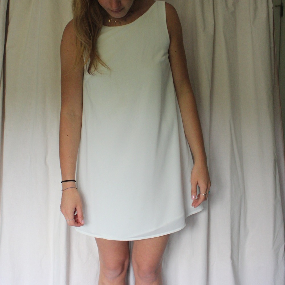 White shift dress