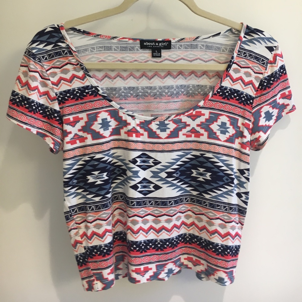 Tribal print crop top