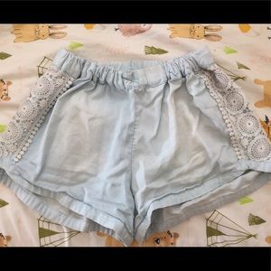 Mossimo light blue white lace shorts