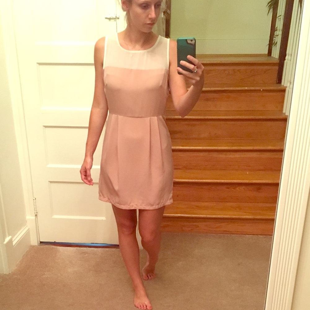 Classy forever 21 rose pink dress and cream top - Picture 1 of 3