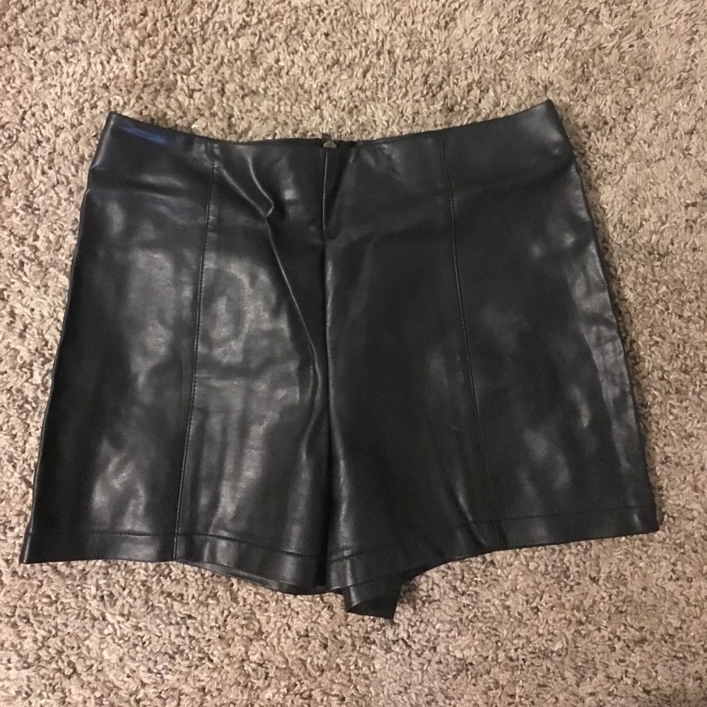 Black Leather Shorts