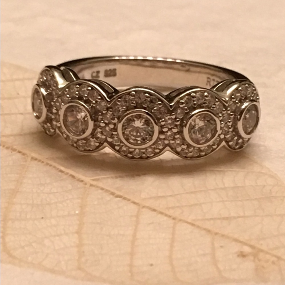 Anniversary CZ 925 silver band