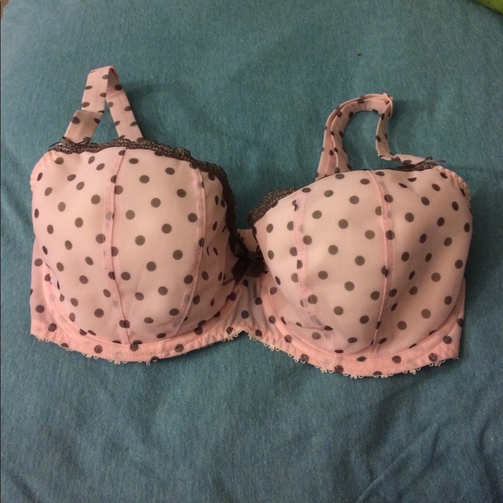 Pink polka dot bra size 32G