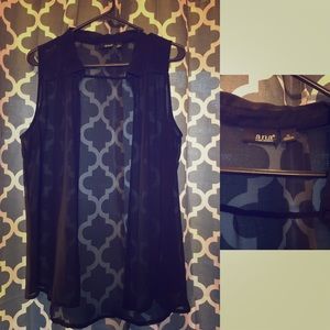 A.N.A Black button up tank top