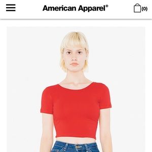 American Apparel Cotton Spandex Jersey Crop Tee