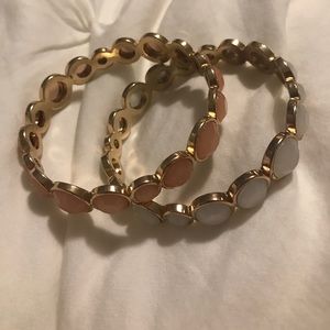 Pink and white bangles