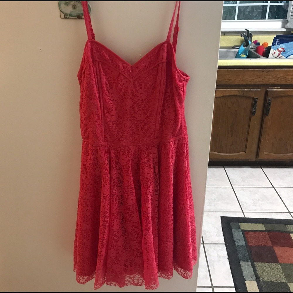 Pink lace dress