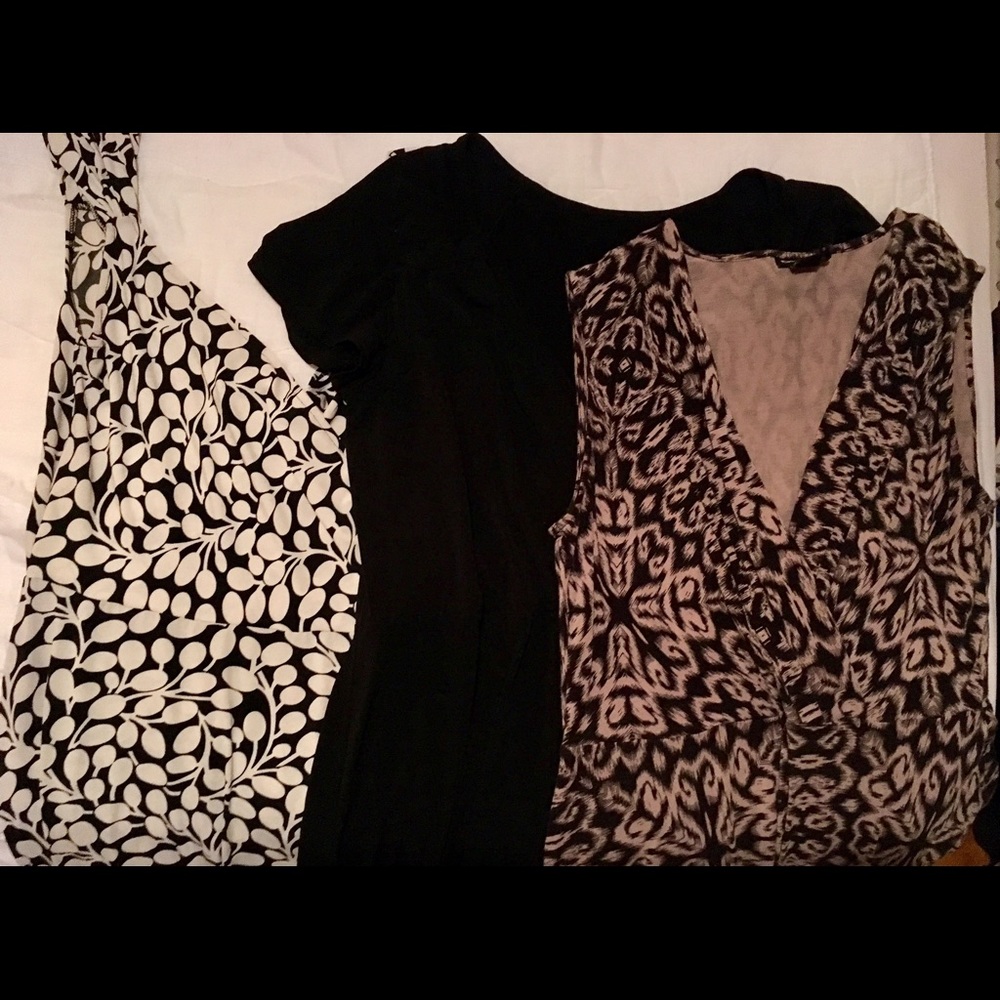 THREE nice wrap top style dresses 10/12