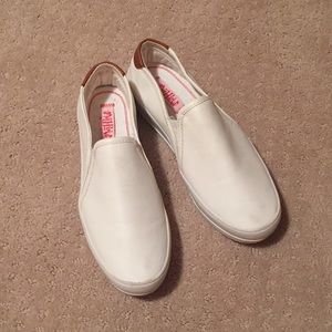 White Slip-On Sneakers