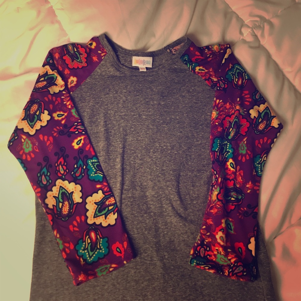 LulaRoe Gray Randy Floral XXS HARD TO FIND