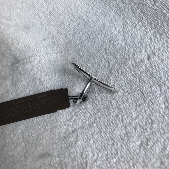 LAST ONE Argento Vivo CZ & Sterling Open Oval Ring - Picture 3 of 5