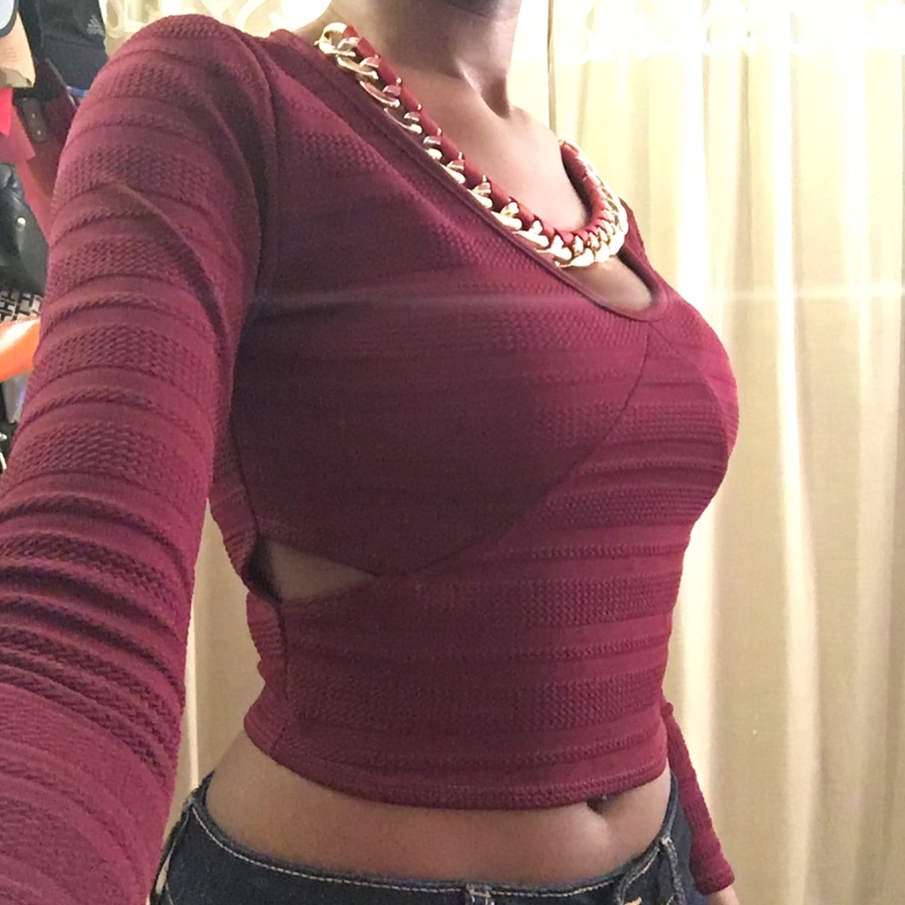 Crop Top with cut outs and detachable necklace