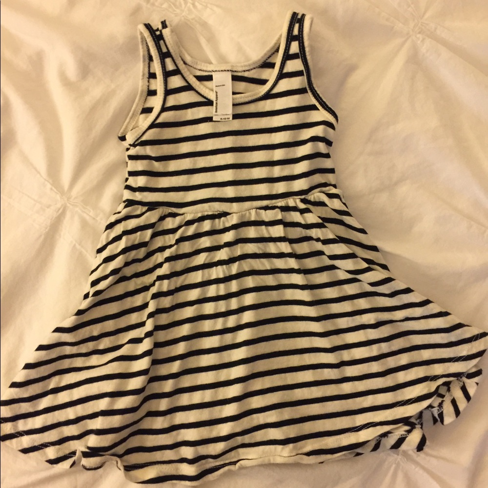 American Apparel in Black & White Striped Dress