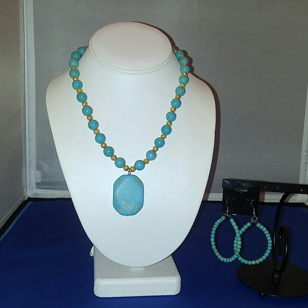 Two piece necklace and earring set