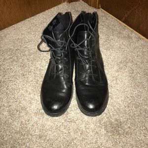 Black combat boots