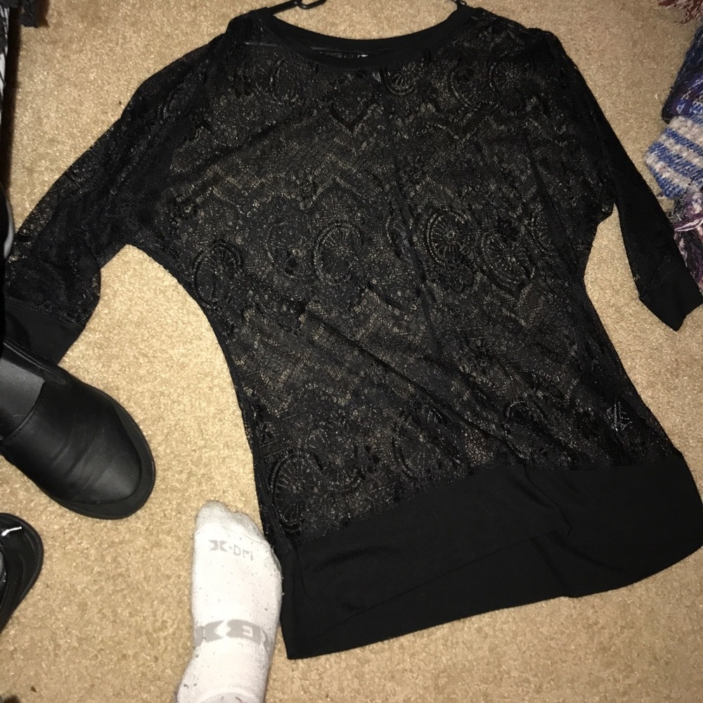 Black see through shirt