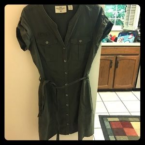 Army green mini dress