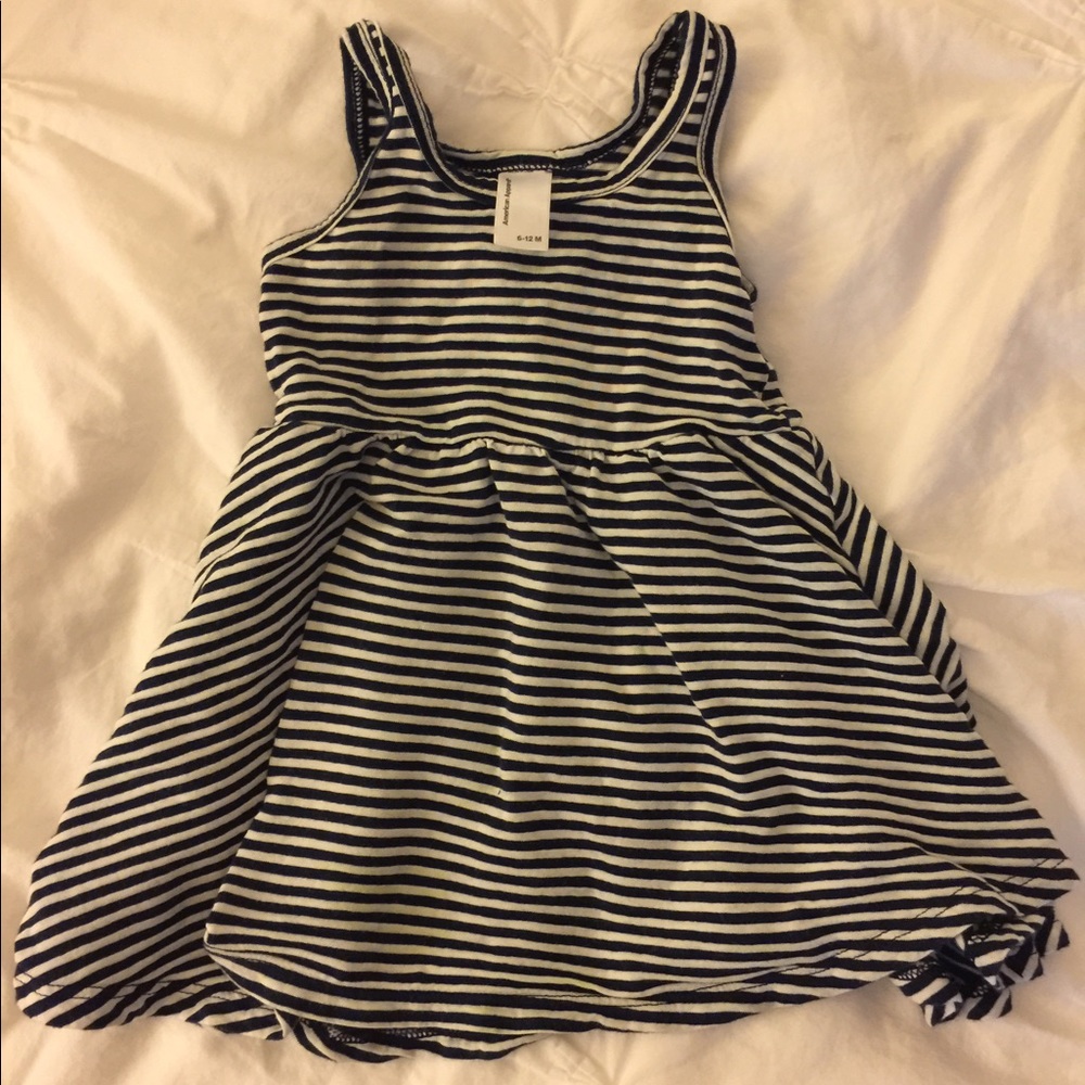 American Apparel Navy & White Striped Dress