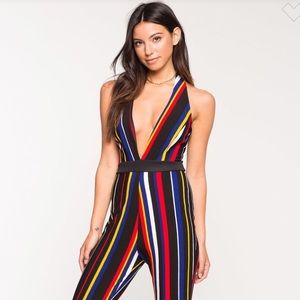 A'Gaci Color Story Plunge Jumpsuit