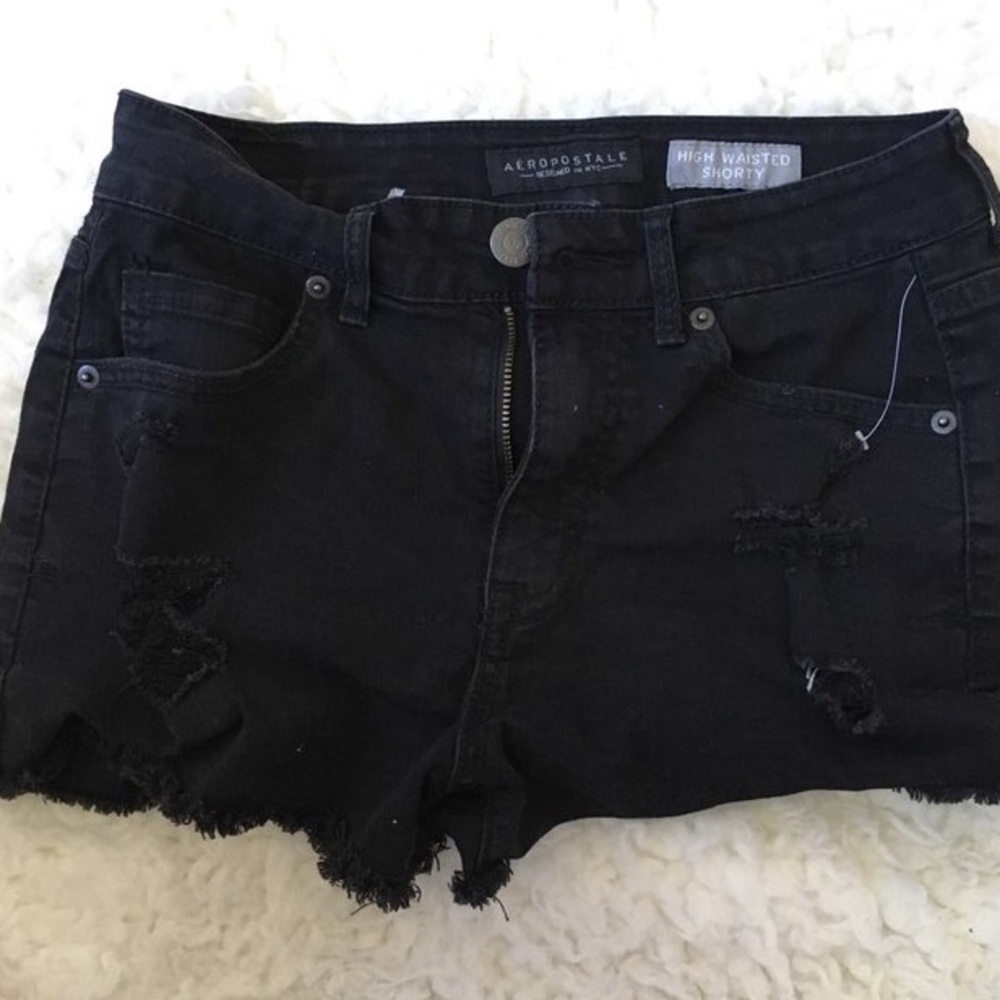 Black Denim Shorts from Aeropostale