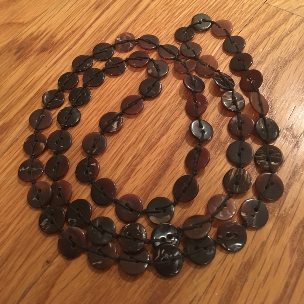 Rope of buttons, 36", tortoiseshell w/ black cord