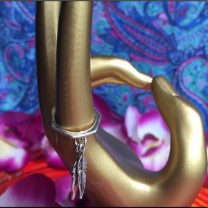 Feather charm ring