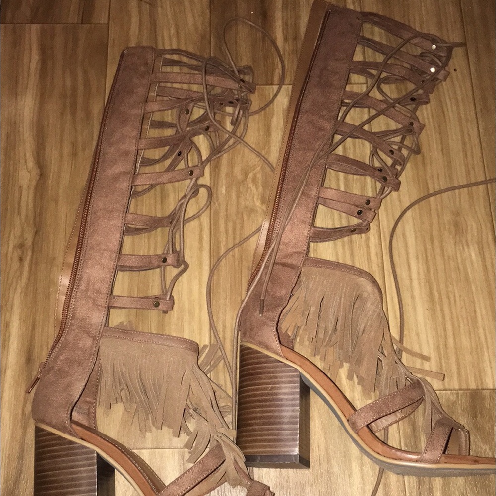 Knee high gladiator boots