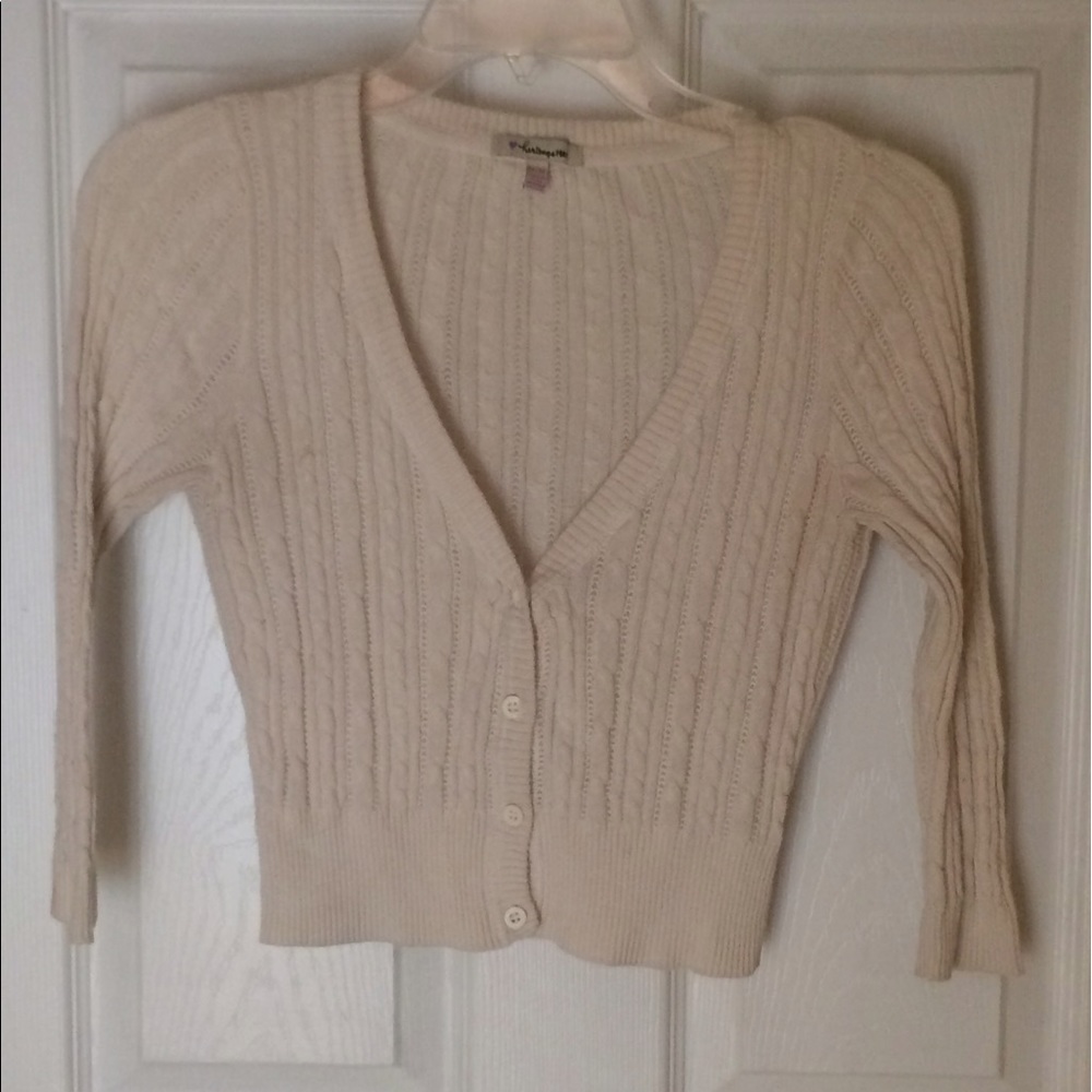 Cream colored cropped cardigan
