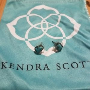 Kendra Scott Gunmetal Turquoise "Hazel" studs