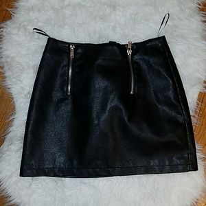 Black leather skirt