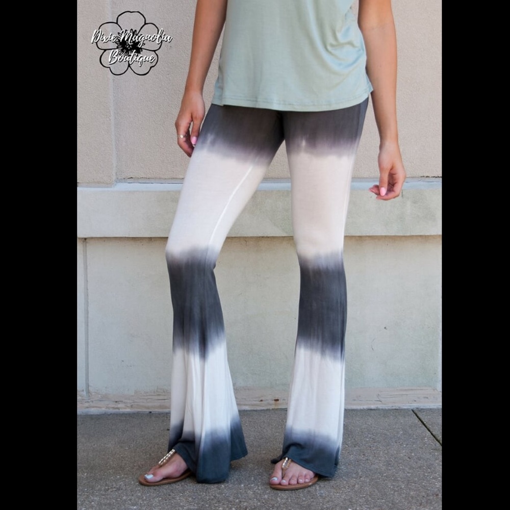 Dip Dye Bell Bottom Pants - Grey/White - Picture 2 of 3