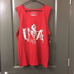 NWT Red Lauren James USA Muscle Tee