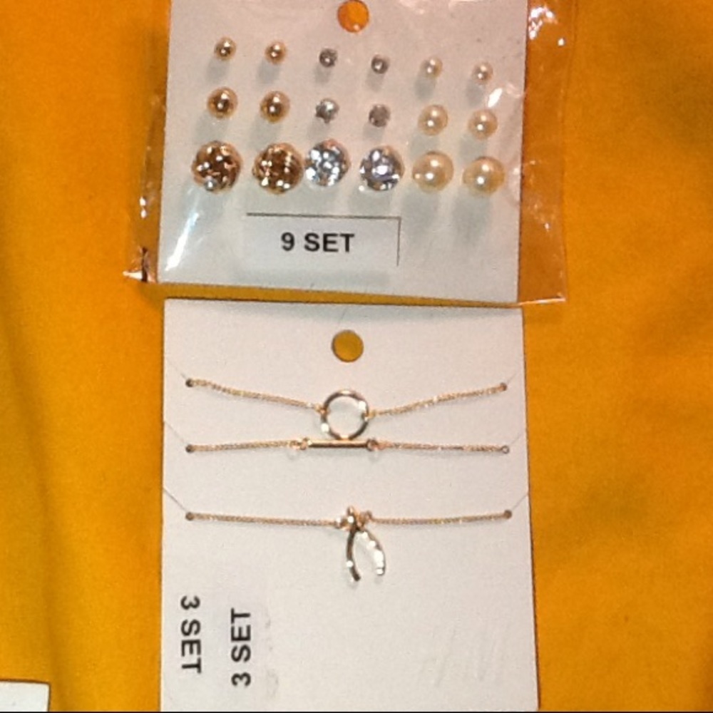 H&M 9 Earring Set & 3 Bracelets
