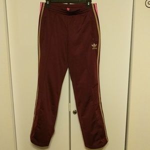 Adidas track pants Maroon and Pink