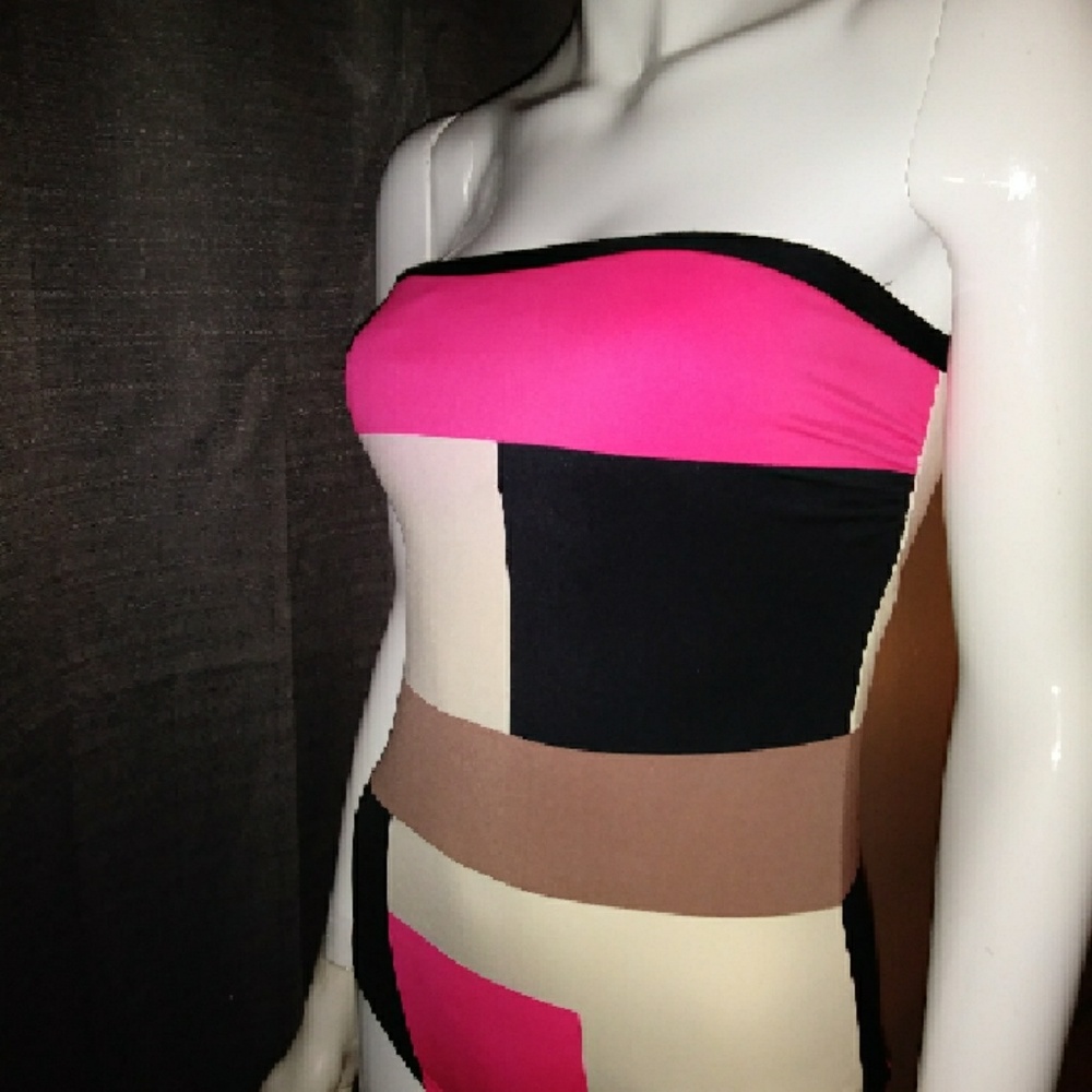 Women one piece swimsuit szL Kate Spade color bloc